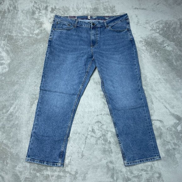 Izod Men's 40x29 Blue Saltwater Straight Fit Comfort Stretch Denim Jeans L1351 - Picture 4 of 11